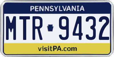 PA license plate MTR9432