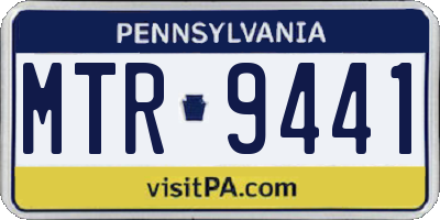 PA license plate MTR9441