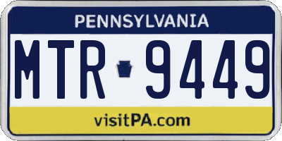 PA license plate MTR9449