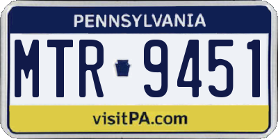 PA license plate MTR9451