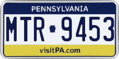 PA license plate MTR9453