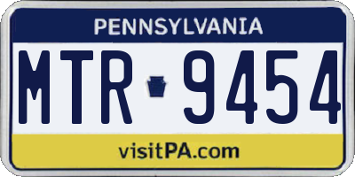 PA license plate MTR9454