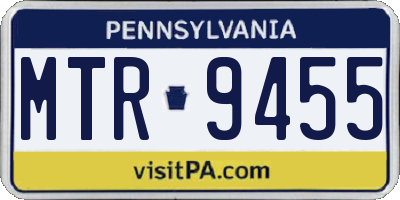 PA license plate MTR9455