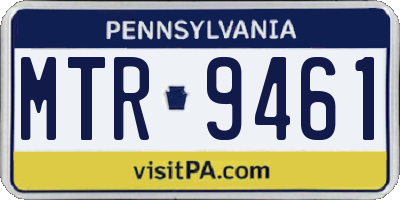 PA license plate MTR9461