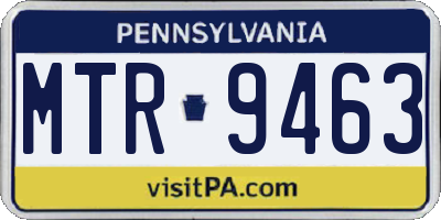 PA license plate MTR9463