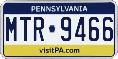 PA license plate MTR9466