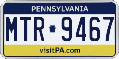 PA license plate MTR9467