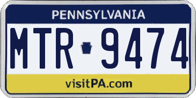 PA license plate MTR9474