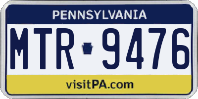 PA license plate MTR9476