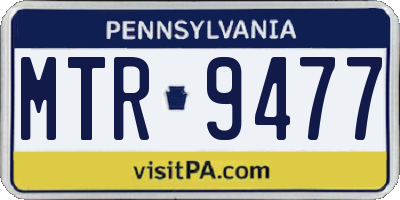 PA license plate MTR9477