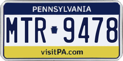 PA license plate MTR9478