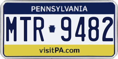 PA license plate MTR9482