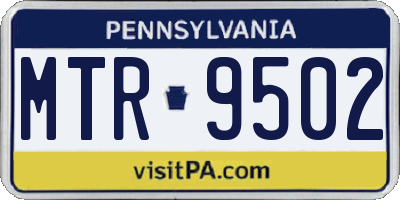 PA license plate MTR9502