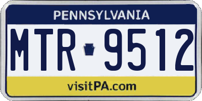 PA license plate MTR9512