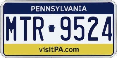 PA license plate MTR9524