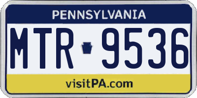 PA license plate MTR9536