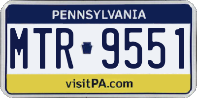 PA license plate MTR9551