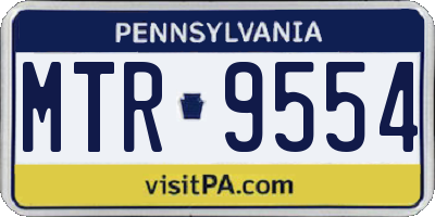 PA license plate MTR9554
