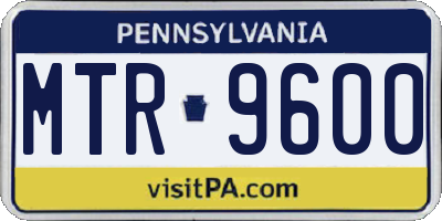 PA license plate MTR9600
