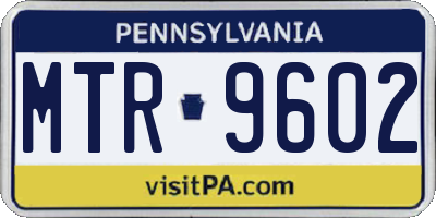 PA license plate MTR9602
