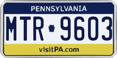 PA license plate MTR9603