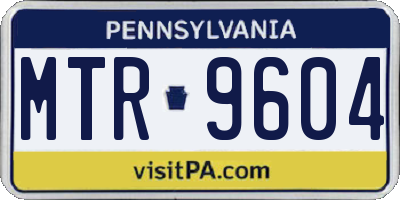 PA license plate MTR9604