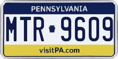 PA license plate MTR9609