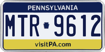 PA license plate MTR9612