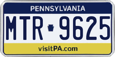 PA license plate MTR9625
