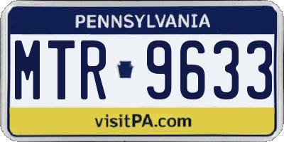 PA license plate MTR9633