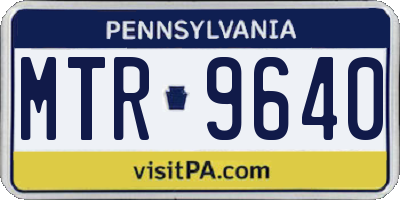 PA license plate MTR9640
