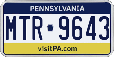 PA license plate MTR9643