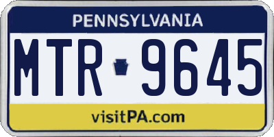 PA license plate MTR9645