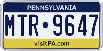 PA license plate MTR9647