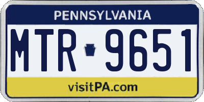 PA license plate MTR9651