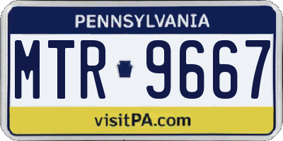 PA license plate MTR9667