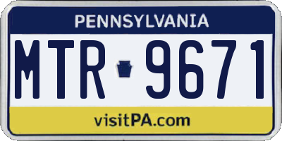 PA license plate MTR9671