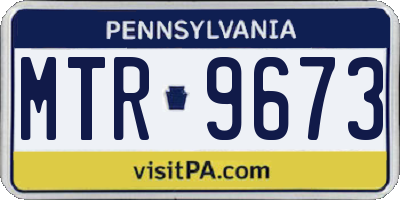 PA license plate MTR9673