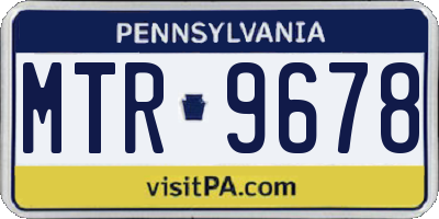 PA license plate MTR9678