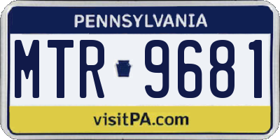 PA license plate MTR9681