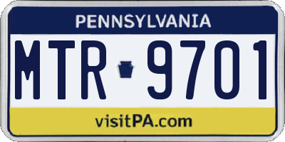 PA license plate MTR9701