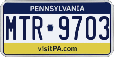 PA license plate MTR9703