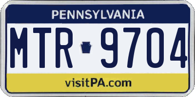 PA license plate MTR9704
