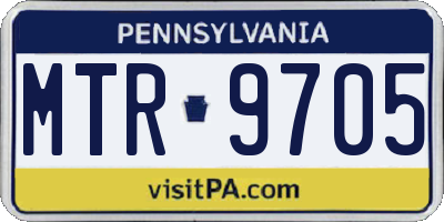 PA license plate MTR9705