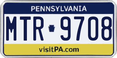 PA license plate MTR9708