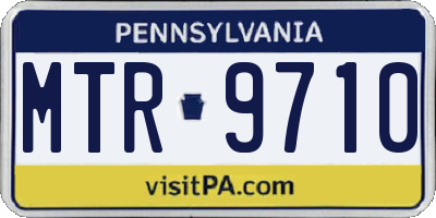 PA license plate MTR9710