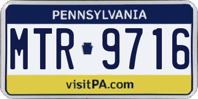 PA license plate MTR9716