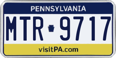 PA license plate MTR9717