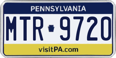 PA license plate MTR9720