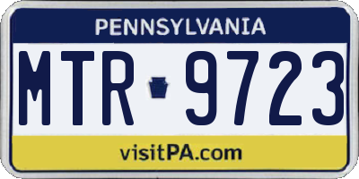 PA license plate MTR9723